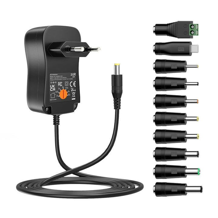 Zolt 36W Universal Netzteil AC zu DC 3V 4.5V 5V 6V 7.5V 9V 12V 1A 2A 3A Switching Netzteil Adapter m