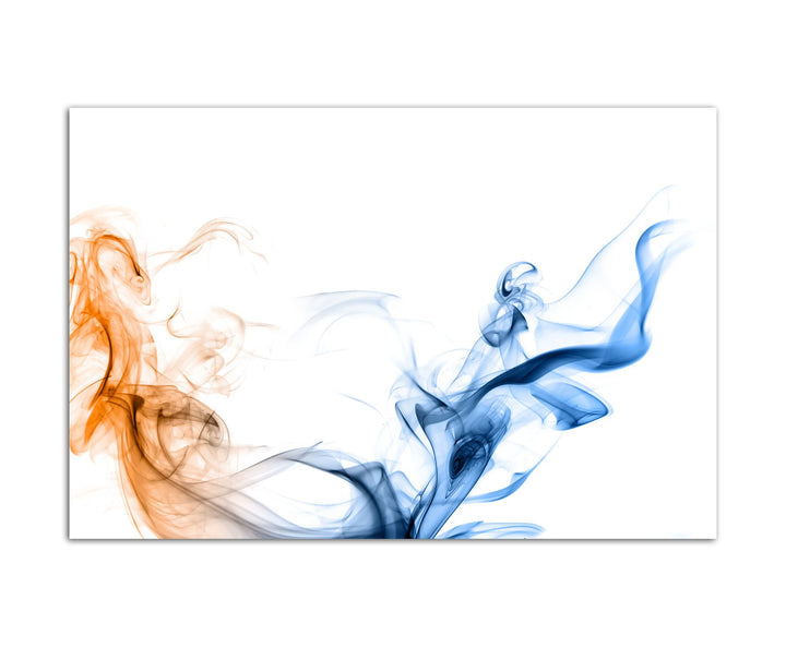 Paul Sinus Art 120x80cm - WANDBILD Rauch blau orange Hintergrund - Leinwandbild auf Keilrahmen moder