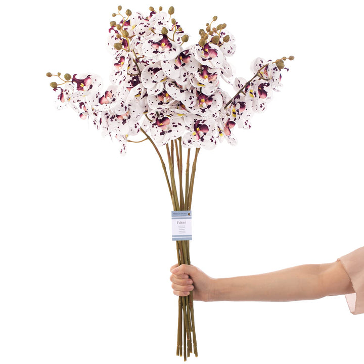 AmeliaHome Kunstblumen künstliche Pflanzen Dekoration 10 Stücke Faleni Weiss Pflaume Faleni Weiss Pf