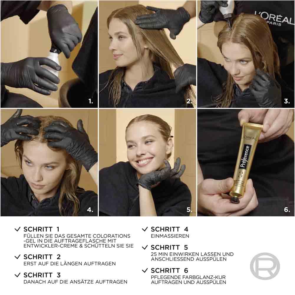 L'Oréal Paris Permanente Haarfarbe, Haarfärbeset mit Coloration und Farbglanz-Pflegebalsam, Préféren