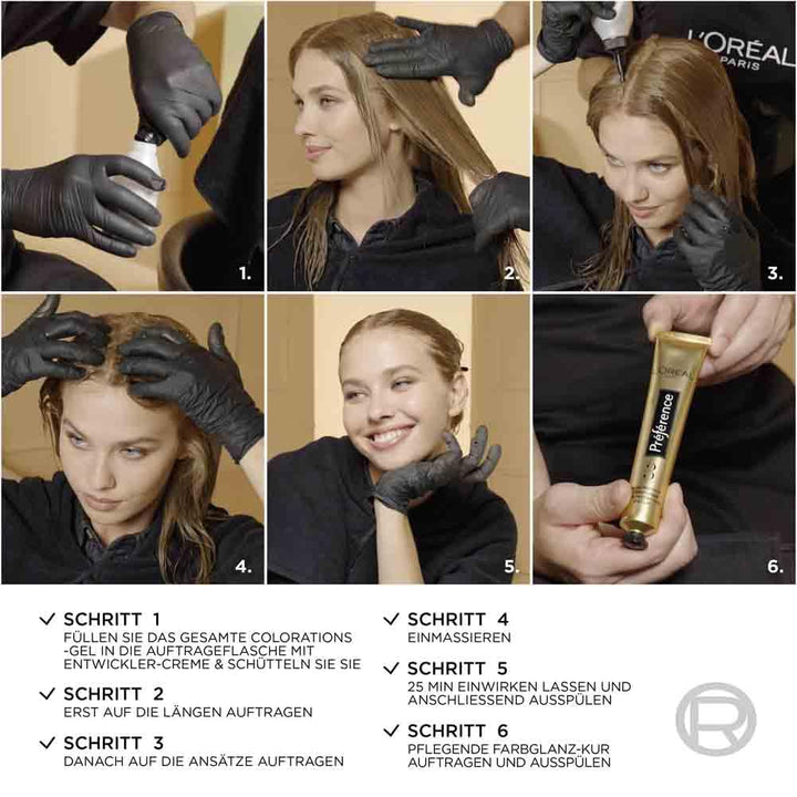 L'Oréal Paris Permanente Haarfarbe, Haarfärbeset mit Coloration und Farbglanz-Pflegebalsam, Préféren