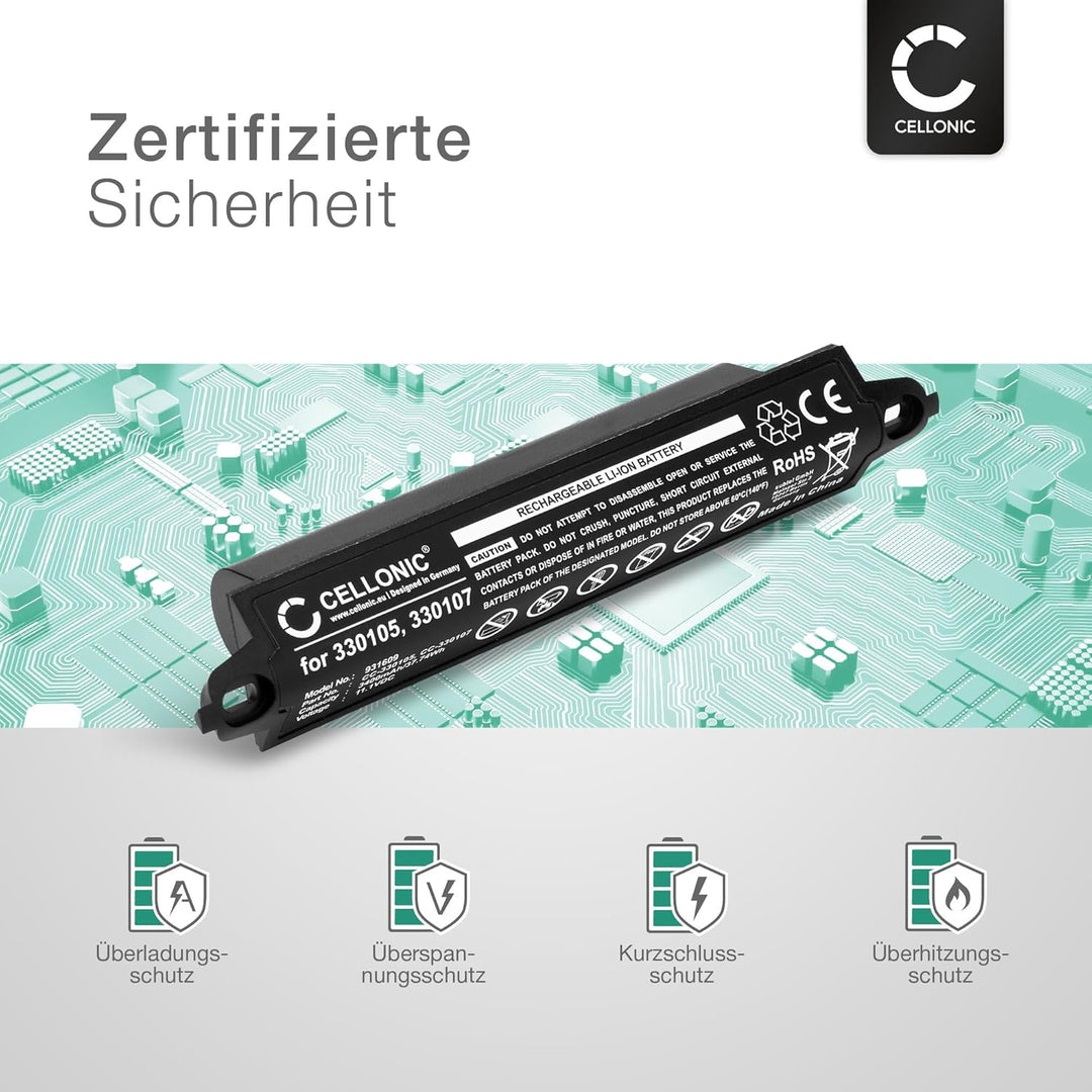 CELLONIC 1x Akku für Lautsprecher Kompatibel mit Bose Soundlink, SoundTouch 20, SoundLink 3, 330105