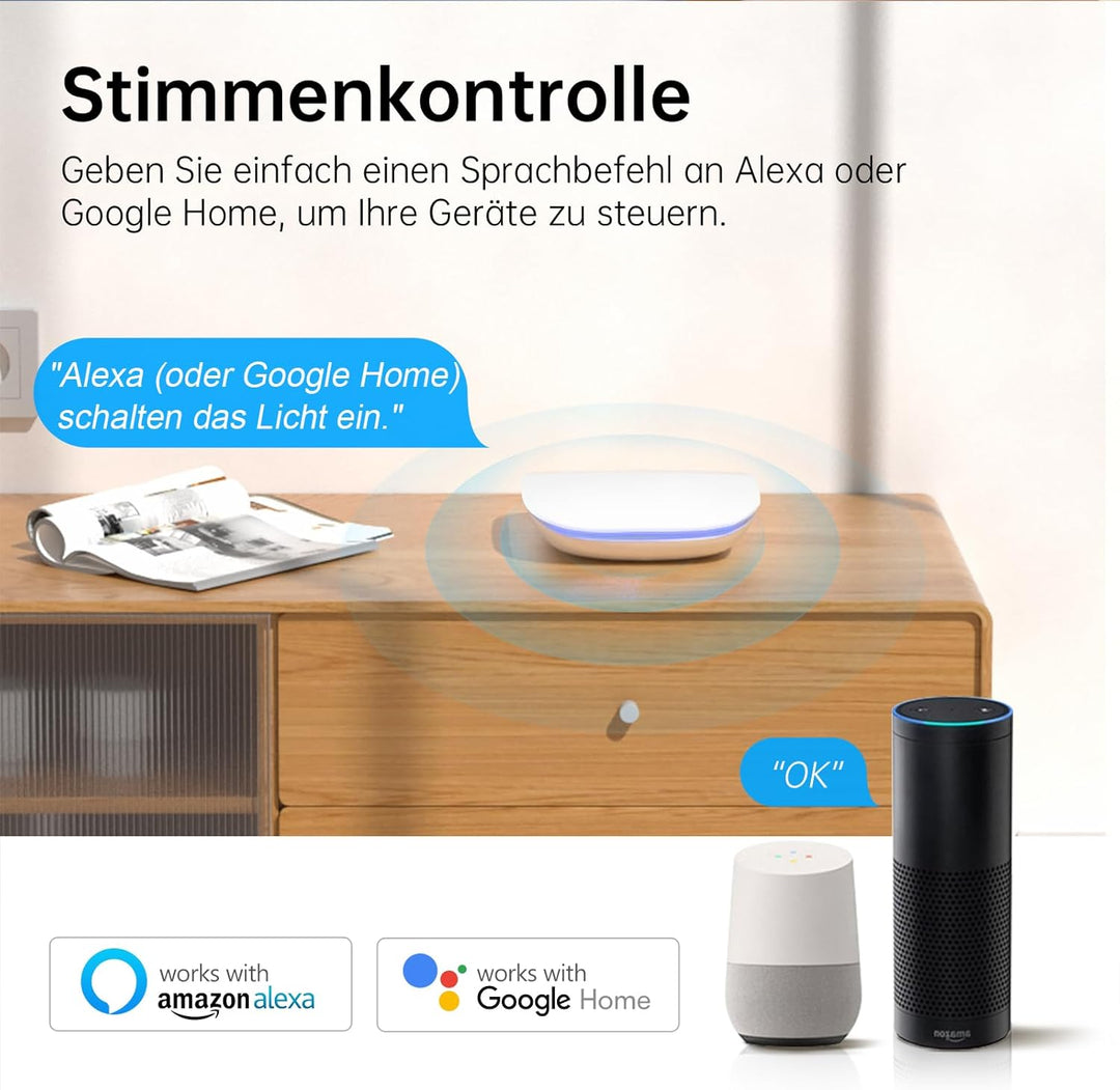 MIUCDA Tuya Zigbee Gateway Hub, 3 in 1 ZigBee 3.0 Bluetooth 5.0 WiFi Hub für Hausautomation Wireless
