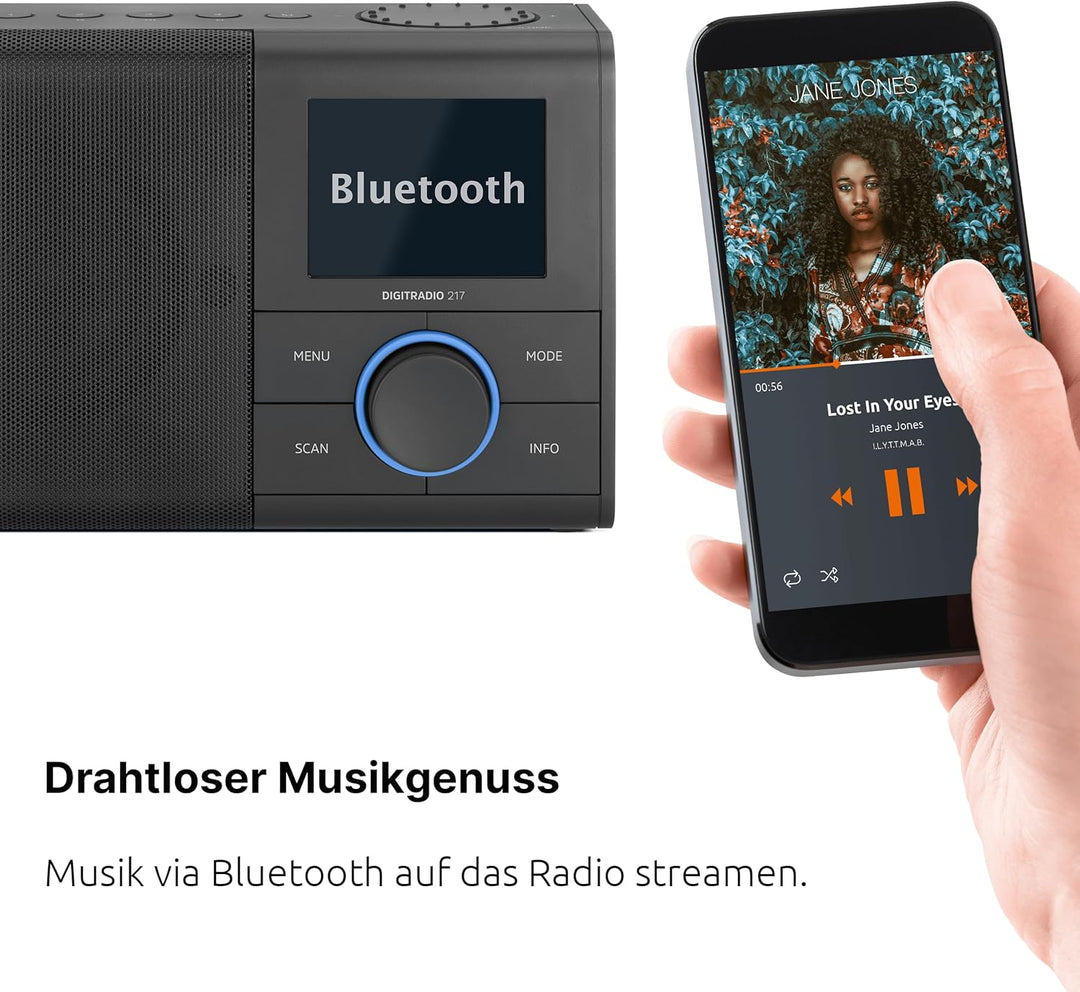 TechniSat DIGITRADIO 217 – Kompaktes und tragbares DAB+ Digitalradio (UKW Radio, Farbdisplay, Blueto