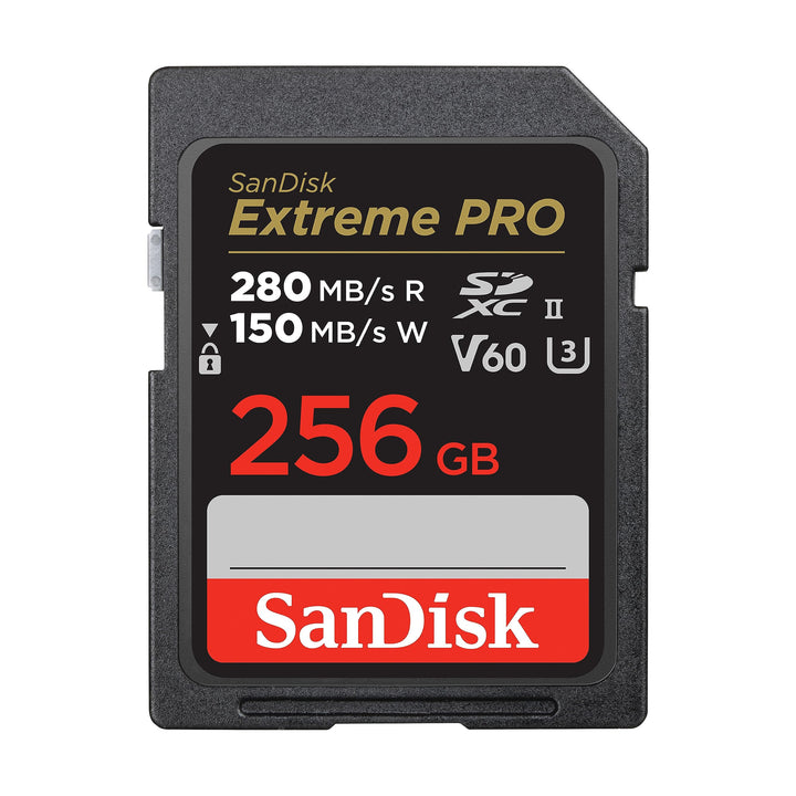 SanDisk Extreme PRO SDXC UHS-II Speicherkarte V60 256 GB (280 MB/s, 6K, 4K UHD, U3, C10, Rescue PRO