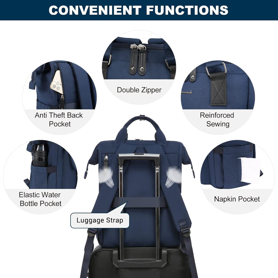 LOVEVOOK Rucksack Damen, Laptop Schulrucksack Mädchen Teenager 15,6 Zoll mit Datenkabel-Beutel, Wass
