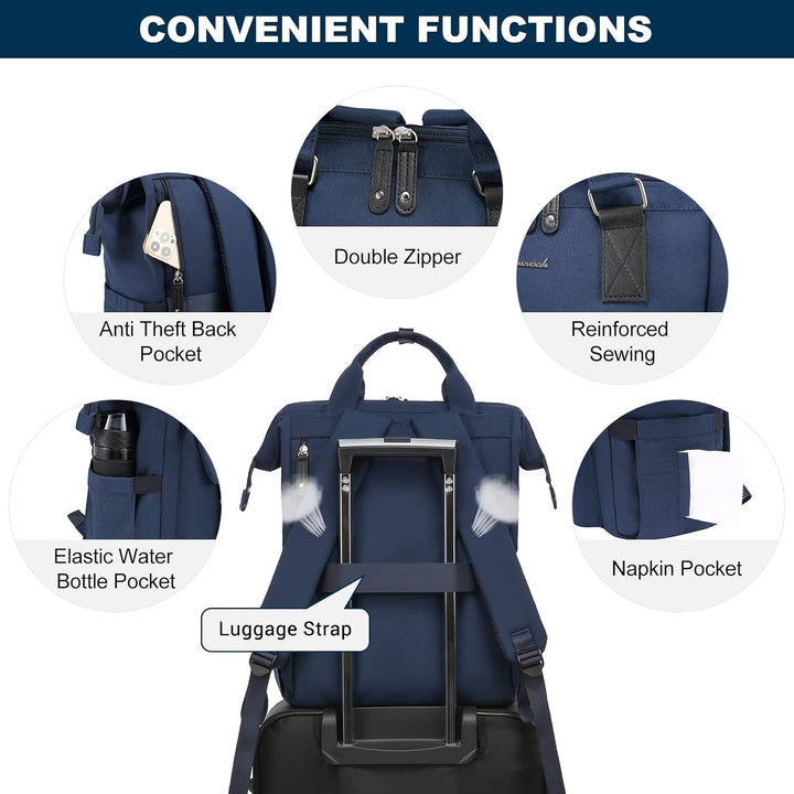 LOVEVOOK Rucksack Damen, Laptop Schulrucksack Mädchen Teenager 15,6 Zoll mit Datenkabel-Beutel, Wass