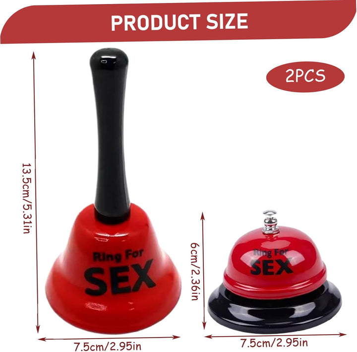 2pcs Service Bell Set, Ring für Sex Metal Hand Bell und Schreibtischglocken-Set, Multifunktional Cal