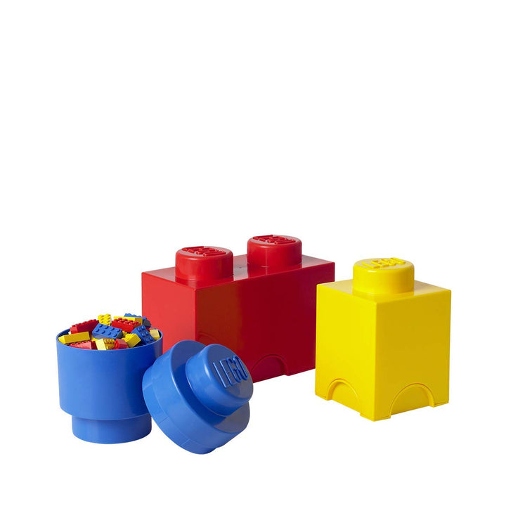 LEGO Storage Brick 4-Piece Set, Bright Red, Blue &amp; Yellow