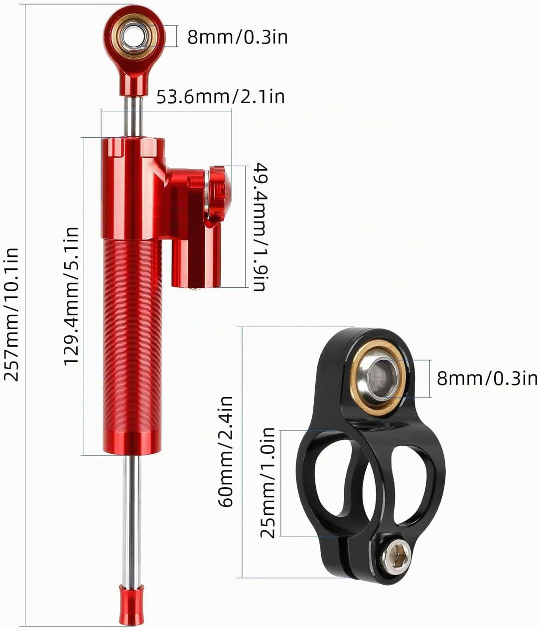 ulip Lenkungsdämpfer Set für Speedual Zero 10 x 10 Zoll Dämpfungslineal Stabilisator Zubehör Elektro