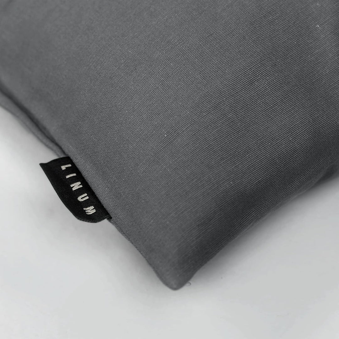 LINUM Annabell Elegant Kissenhülle 40x40 cm 2er-Pack, 100% Baumwolle, Maschinenwaschbar, Granitgrau