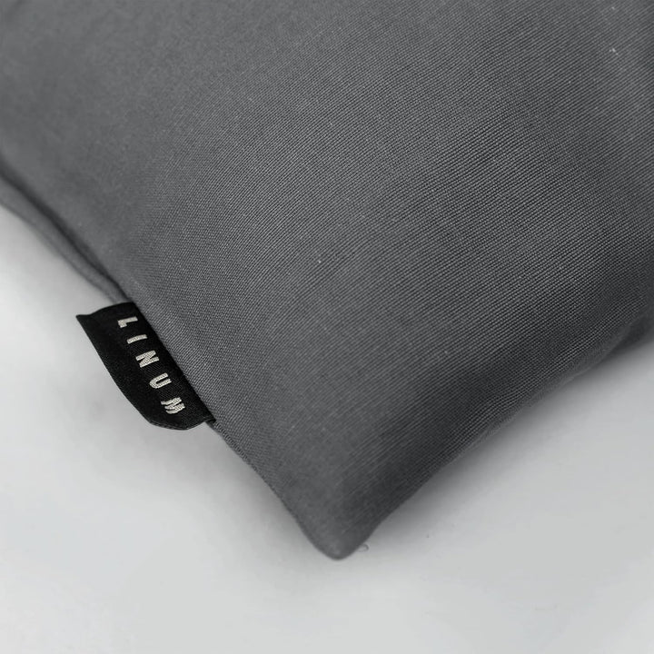 LINUM Annabell Elegant Kissenhülle 40x40 cm 2er-Pack, 100% Baumwolle, Maschinenwaschbar, Granitgrau
