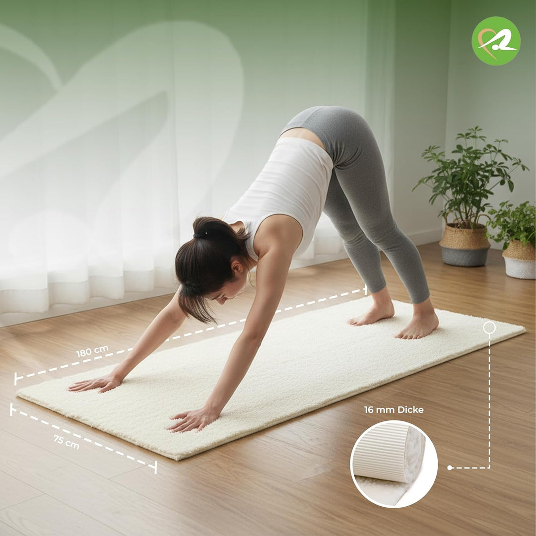 Bausinger Yogamatte Basic, 16mm Florhöhe, 75x180 cm, natur