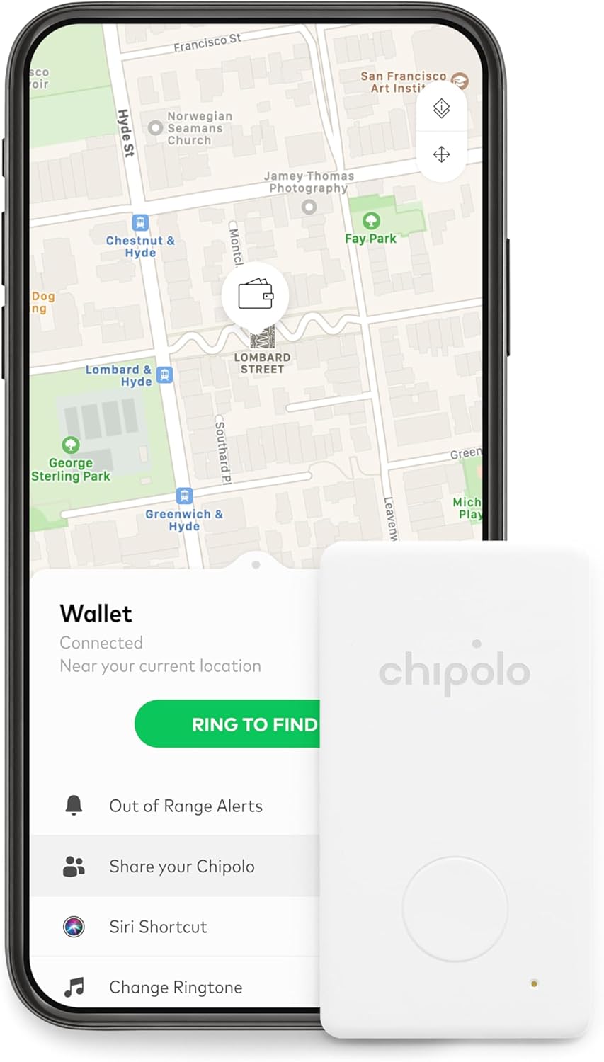 Chipolo Card - 1 Pack - Brieftaschenfinder, Bluetooth Tracker für Brieftasche, Kostenlose Premium-Fu