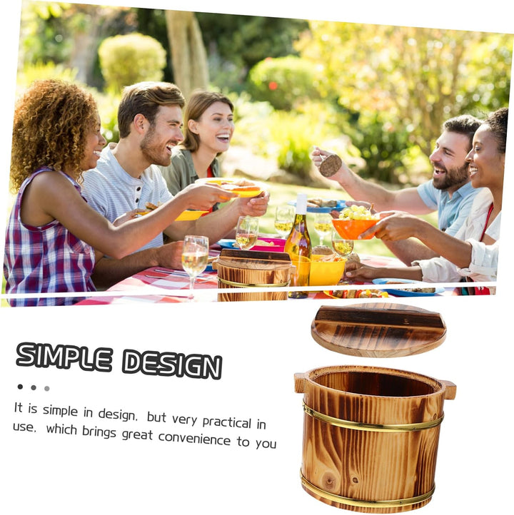 Holz-reiseimer mit Deckel Sushi-reisbehälter aus Hochwertigem Holz Mischwanne für Gekochten Reis Sus