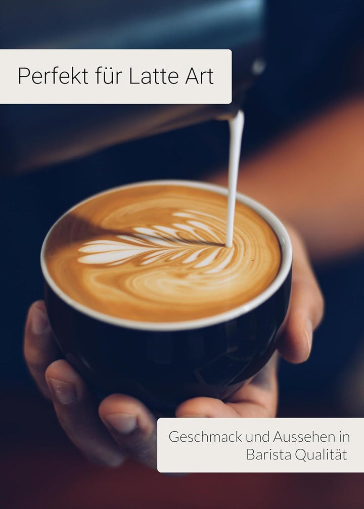 Lambda Coffee Barista Milchkännchen Edelstahl 900ml I Milchkanne schwarz zum Espresso & Milchaufschä