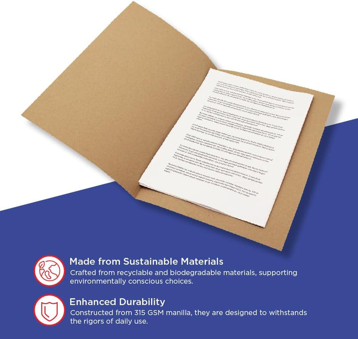 Guildhall Aktendeckel Manila 315 g/m² Folio-Format 100 Stück braun Lederfarben, Lederfarben