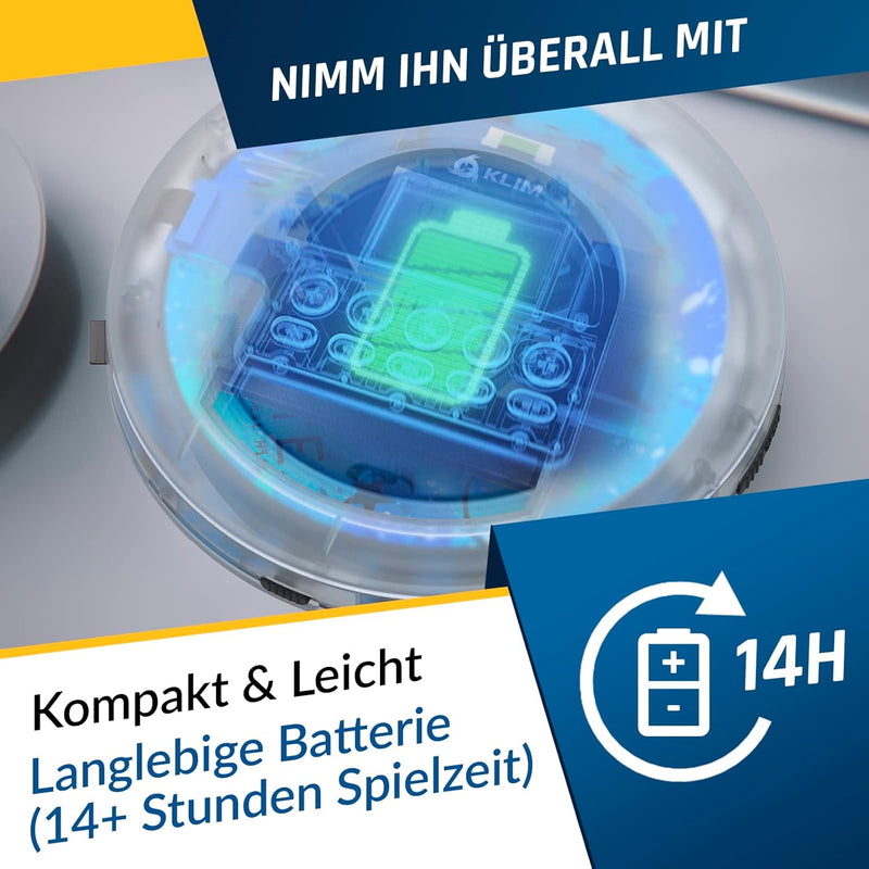 KLIM Nomad Transparent - NEU 2024 - Tragbarer CD-Player Discman - langlebigem Akku - Inklusive KLIM