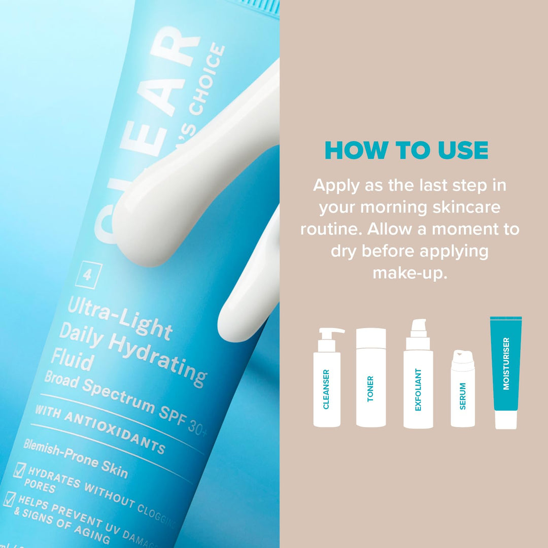 Paula's Choice CLEAR Tagescreme LSF 30 - Leichte Feuchtigkeitscreme für Unreine Haut mit Mitesser &