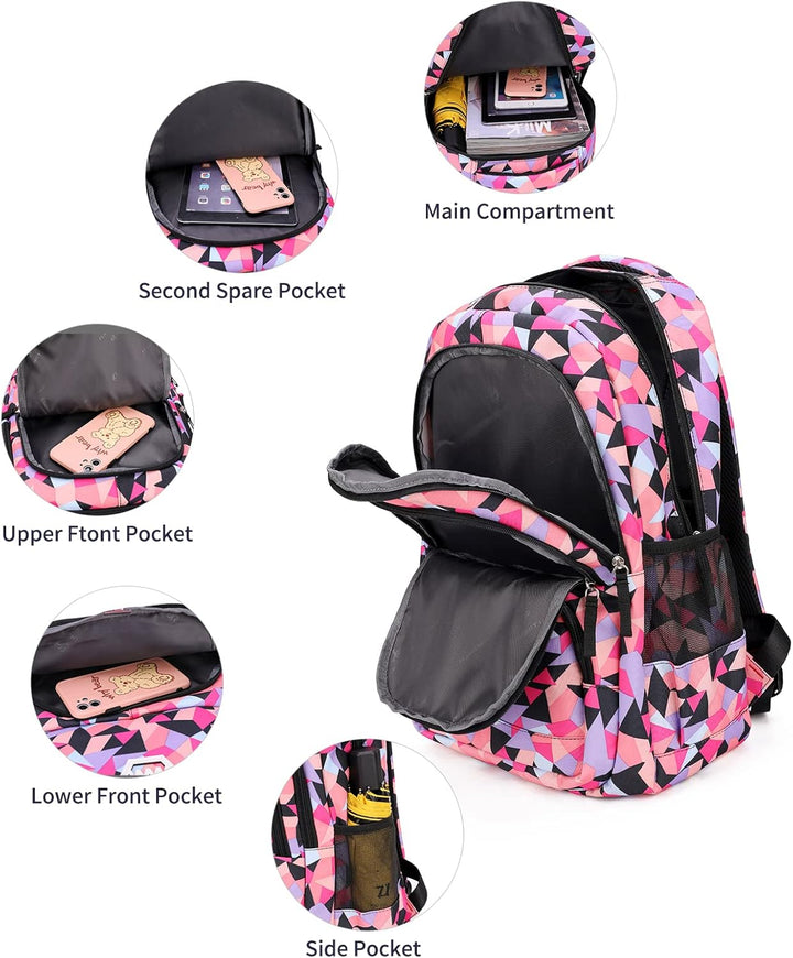 Schulrucksack Jungen Mädchen Rucksack Teenager: Schultaschen Sets mit Lunchpaket Federmäppchen Schul