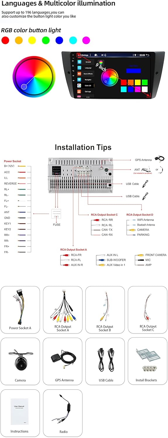 JOYX Android 12 Autoradio Passt für BMW E90/E91/E92/E93 (2005–2012) - Rückfahrkamera KOSTENLOS -【2G+