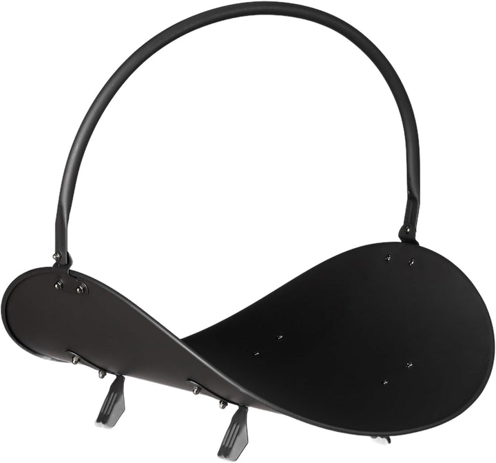 Relaxdays Kaminholzkorb schwarz, Brennholzkorb gross, Holzwiege Kamin, Feuerholzkorb Metall, HxBxT 4