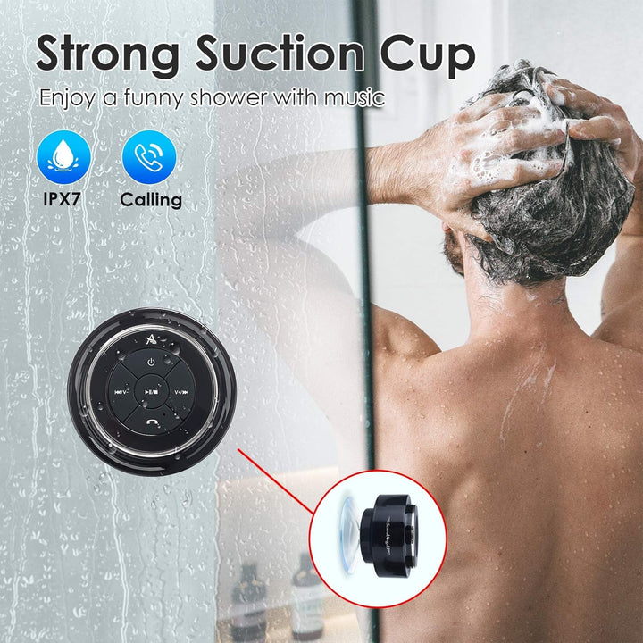 Xleader Dusche Bluetooth Lautsprecher Klein Musikbox, Wasserdicht mit Saugnapf, Shower Speaker Dusch