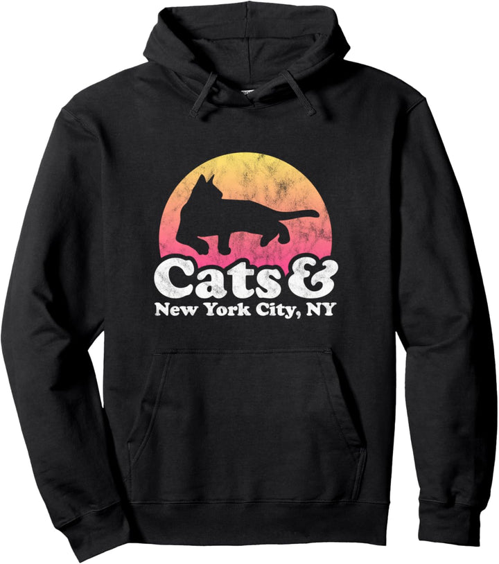 Cats and New York City, NY Herren oder Damen Katze und New York Pullover Hoodie