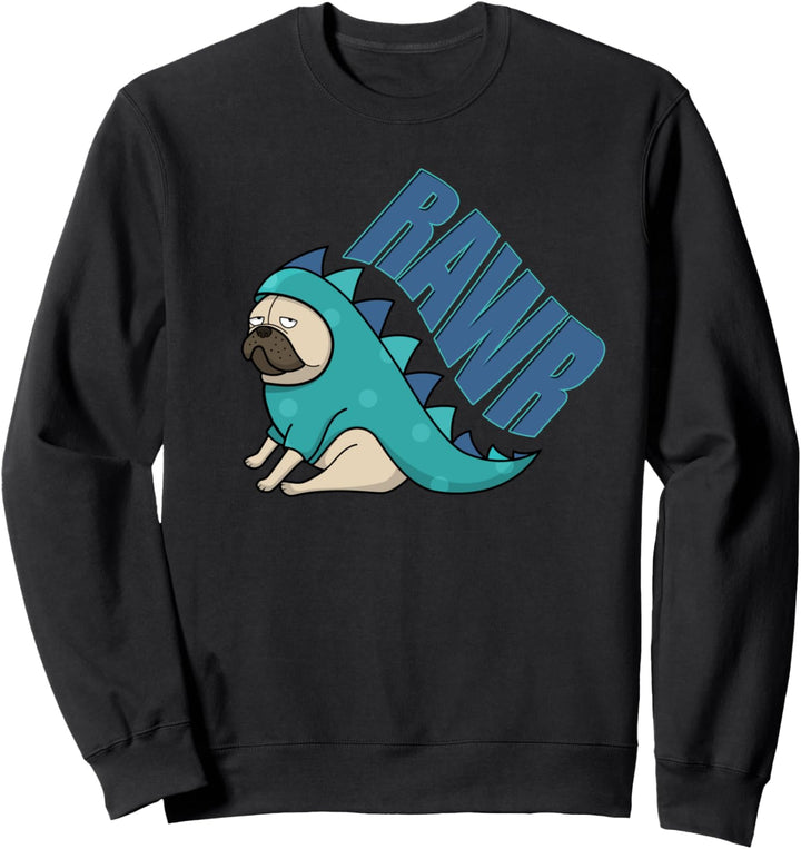 Chinesischer Mops Dinosaurier Sweatshirt
