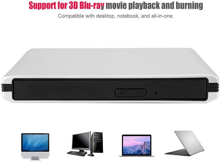 Tangxi Laptop PC Externer Dis-Brenner, USB3.0 Blu-Ray Optical Disk Drive, 3D DVD/CD/BD Writer Record