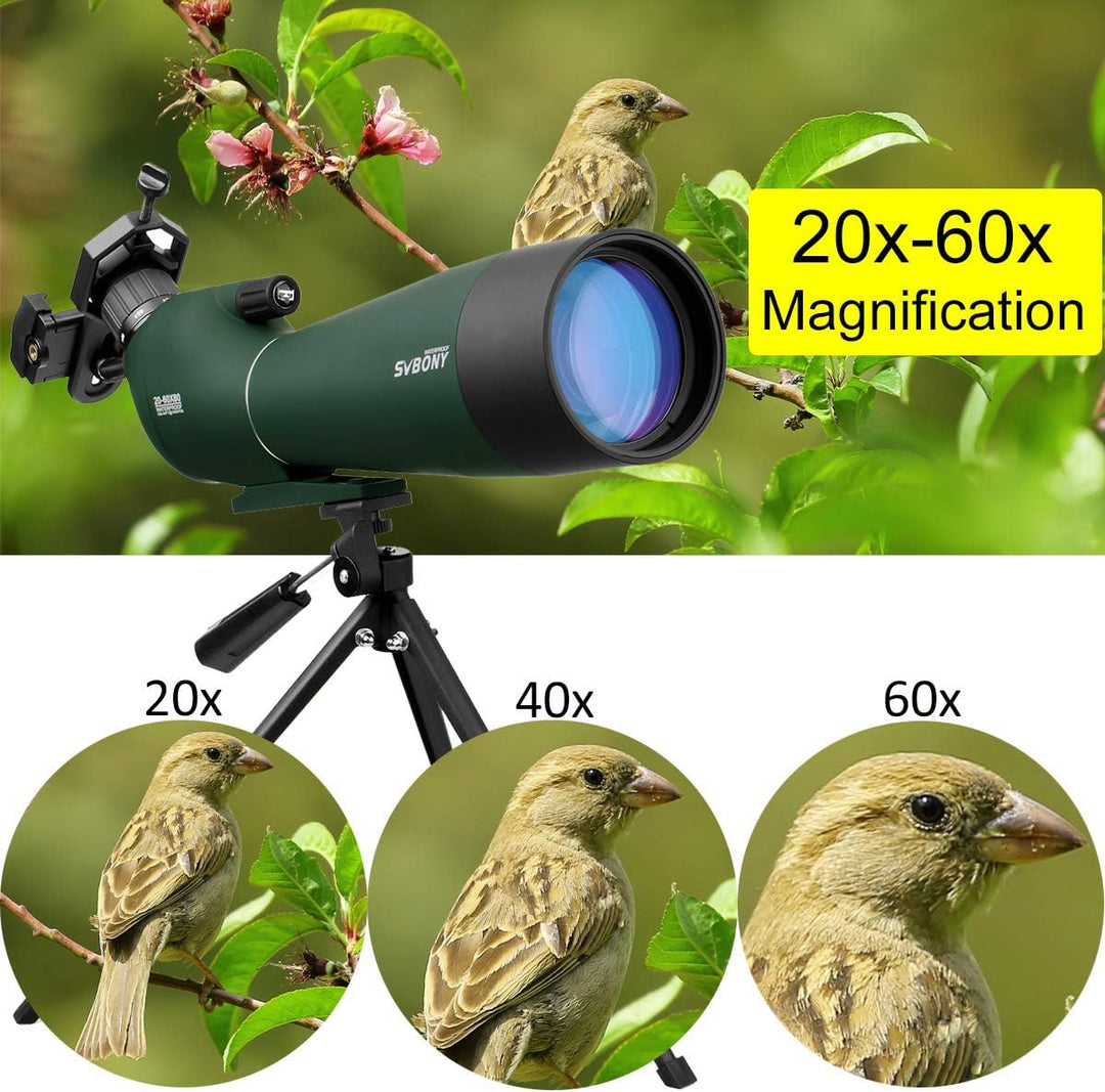 Svbony SV28 Spektiv Sportschützen 20-60x60 BAK4 Prisma FMC Optik Monokular Teleskop Abgewinkeltes Ok
