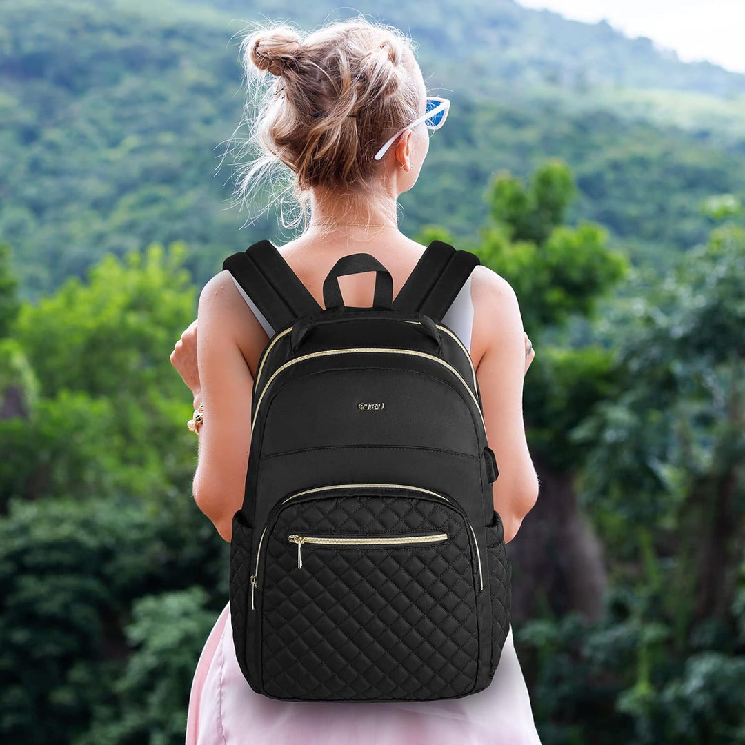RJEU Rucksack Damen,Laptop Rucksack 15,6 Zoll Schulrucksack für Universität Studium Lehrer Arbeit Re