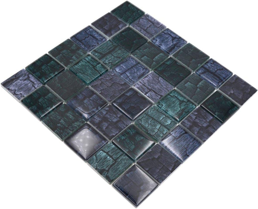 Mosaikfliese Glasmosaik Steinoptik Wald dunkel grün schwarz anthrazitr Küchenrückwand Duschwand | 10