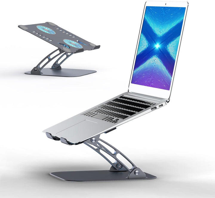 Laptop Ständer Höhenverstellbar mit RGB Lüfter, Faltbarer Laptop Stand aus Aluminiumlegierung, Belüf
