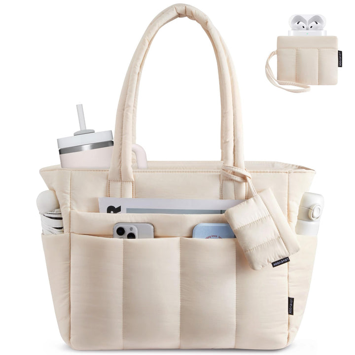 LOVEVOOK Handtasche Damen Shopper Tasche Gross, Leicht Arbeitstasche Puffer Tote Bag mit Reissversch