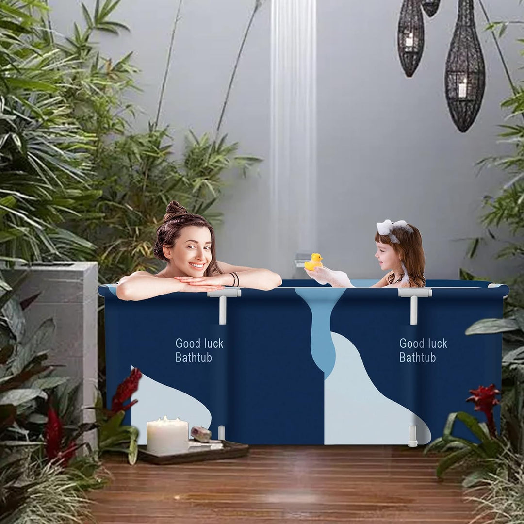 Faltbare Badewanne für Erwachsene 133x64x47cm, Sauna-Dampfbadeeimer, Heisse Dusche und Eisbad, Tragb