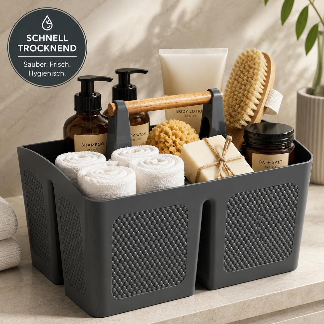 ALINK Portable Dusche Caddy Korb mit Fächern, Kunststoff geteilt Reinigung Caddy Organizer Storage T