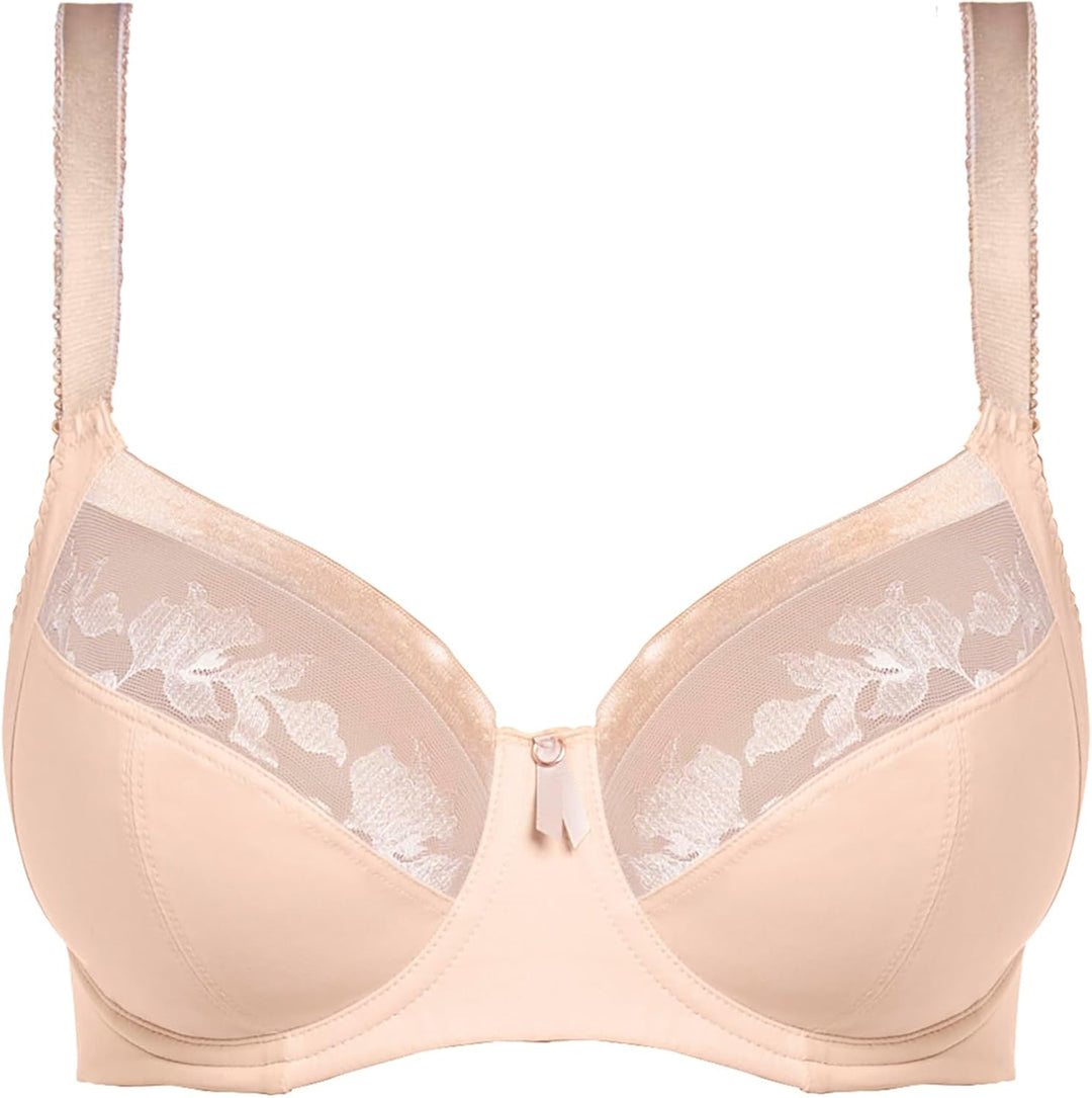 Fantasie Damen Illusion Bügel seitlicher Unterstützung, BH mit voller Abdeckung, Durchsichtig 30GG N