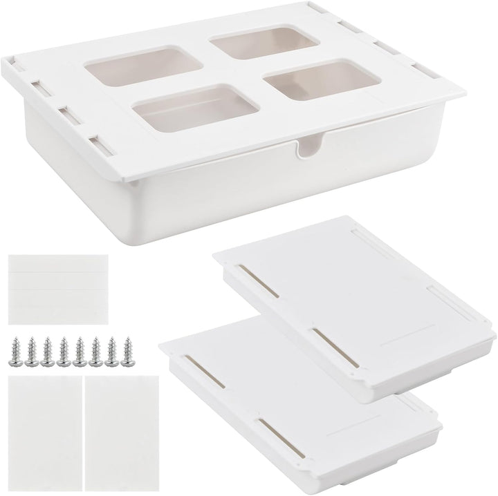 3 Stück Schublade unter Schreibtisch, Versteckte Schubladenbox, Schubladen Organizer Aufbewahrungsbo