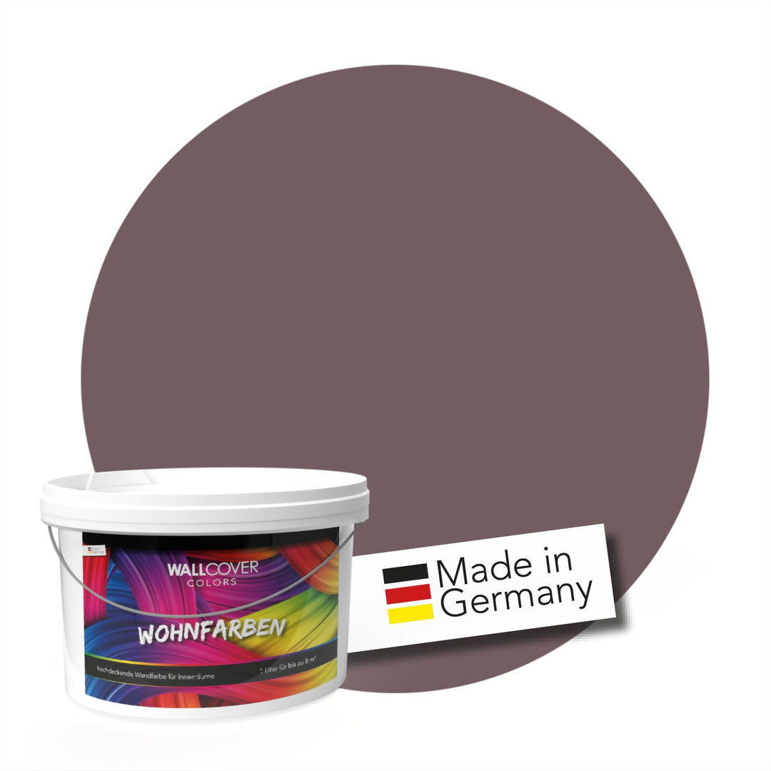 WALLCOVER hochwertige Wandfarbe für Innen | Rot | 2.5L für 20m² | Innenfarbe dunkel Matt | Hochdecke