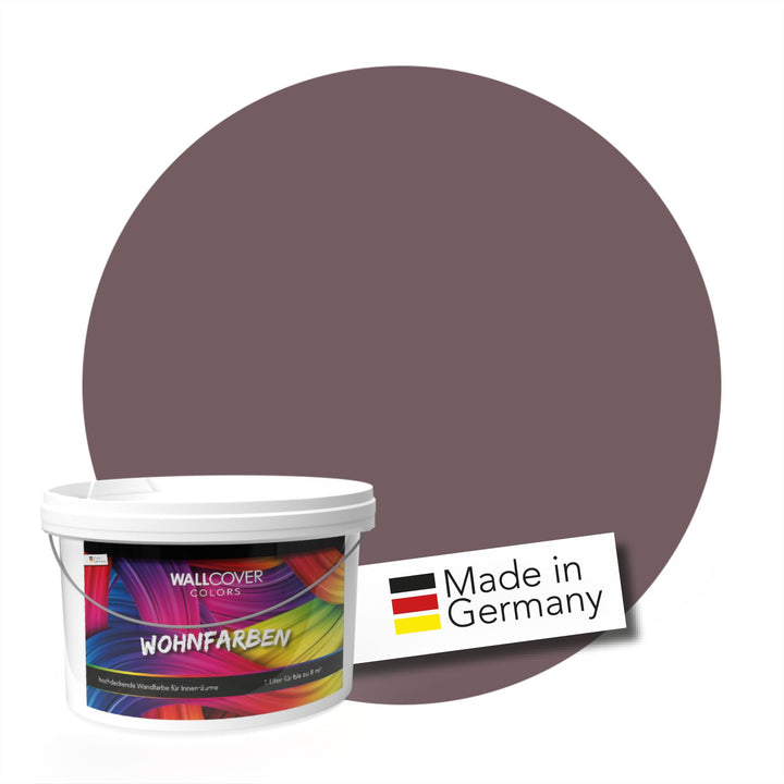 WALLCOVER hochwertige Wandfarbe für Innen | Rot | 2.5L für 20m² | Innenfarbe dunkel Matt | Hochdecke