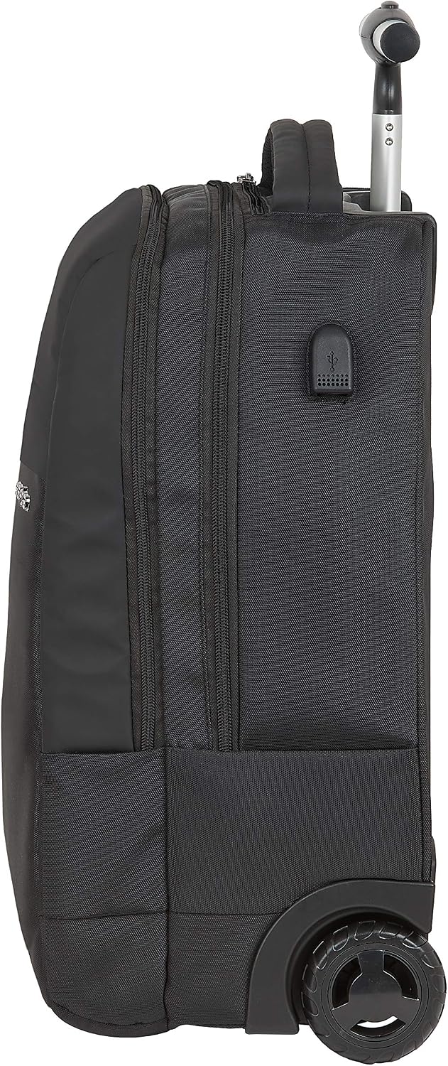 SAFTA Trolley für Laptops mit 39,6 cm (15,6 Zoll), mit Tasche für Tablet und USB-Anschluss, 430 x 32
