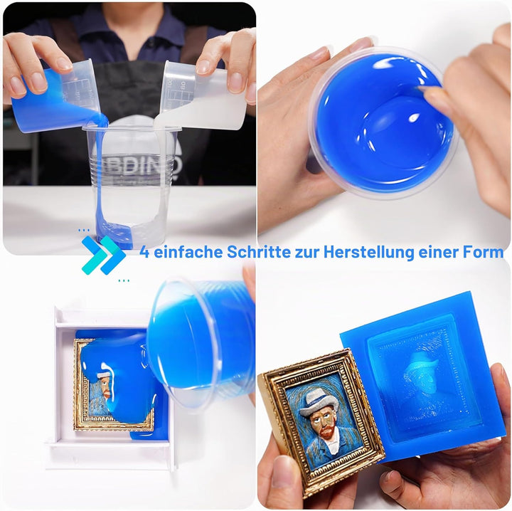 BBDINO Silikonform-Set, flüssiges Silikon für die Formenherstellung, 30 A klar, hochfester Silikongu