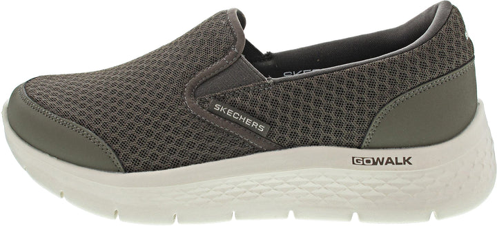 Skechers Herren 216485 Khk Sneaker, Khakifarbenes Textil Khaki Leder Khakifarbener Bes