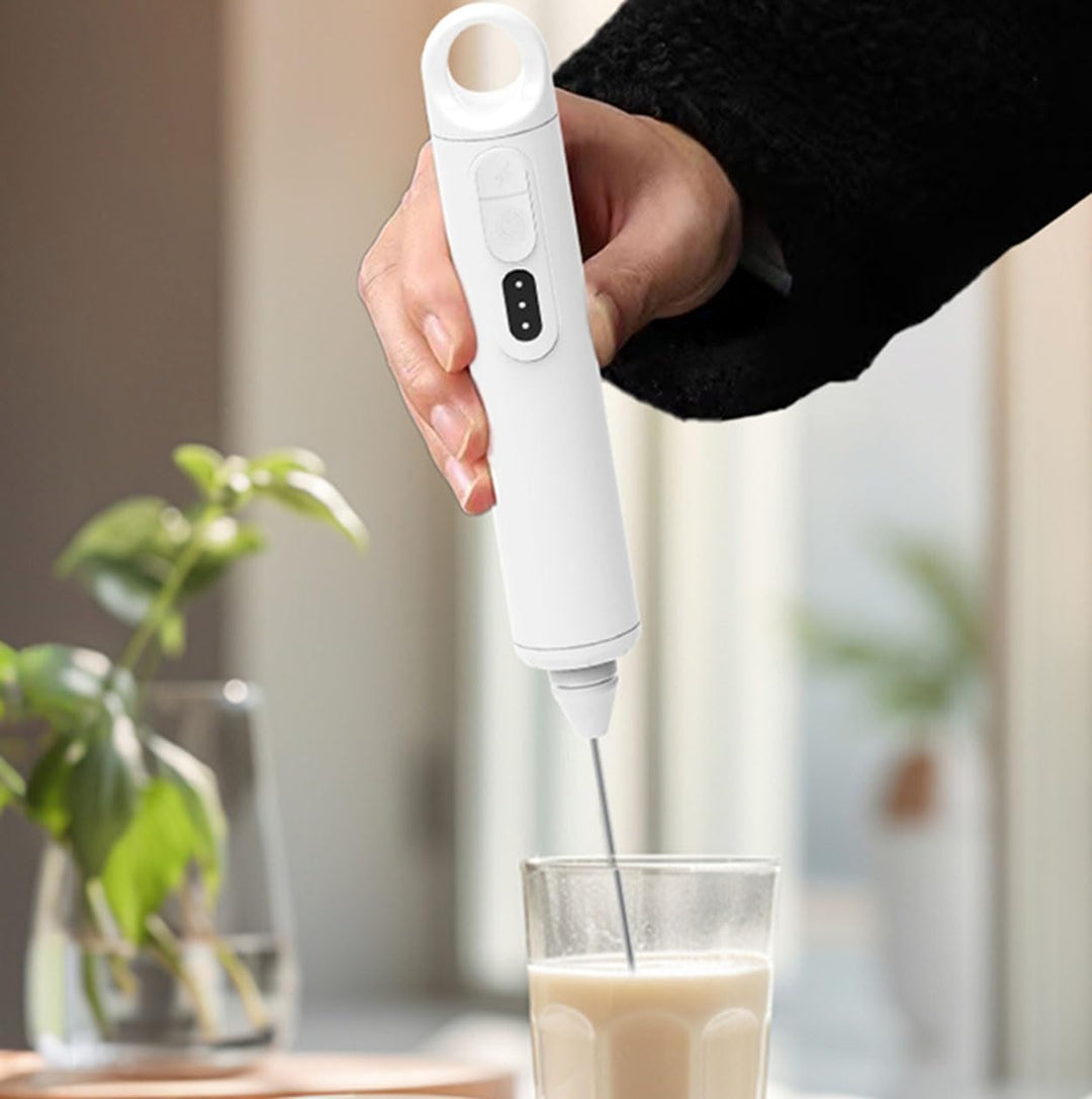 Meichoon Hand-Milchaufschäumer mit 3 Mischköpfen und 3 Geschwindigkeiten vollautomatisch und wiedera