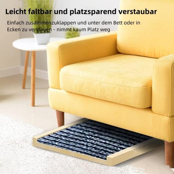 3-in-1 Hunderampe Auto/Bett/Sofa – 100cm Klappbare Katzenrampe aus Kiefernholz – Leicht & Höhenverst