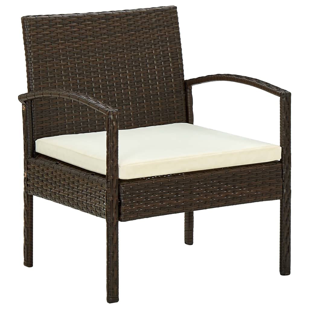 vidaXL Gartenstuhl mit Kissen Gartensessel Gartenmöbel Rattanstuhl Stuhl Sessel Rattansessel Balkons