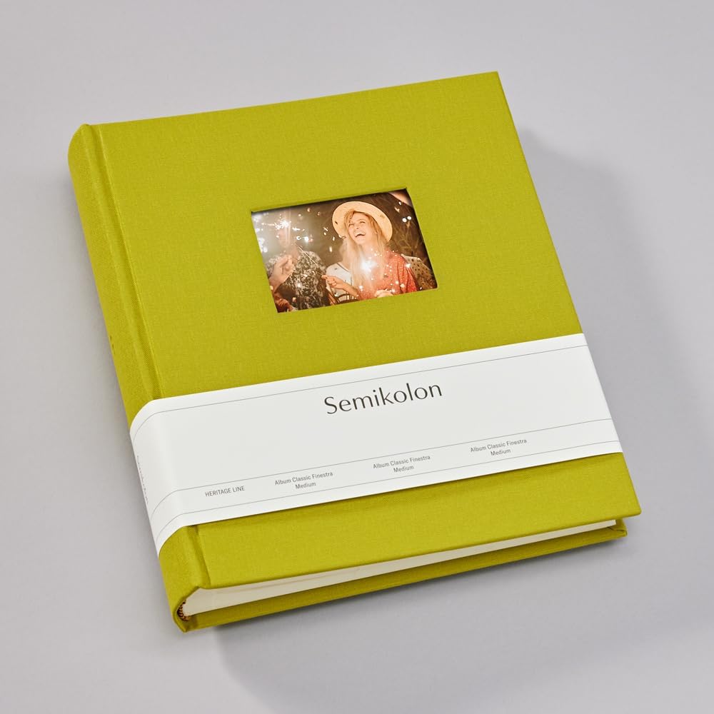 Semikolon 369967 Foto-Album Medium Finestra – 21,6x25,5 cm – 80 Seiten cremefarben, für 160 Fotos –