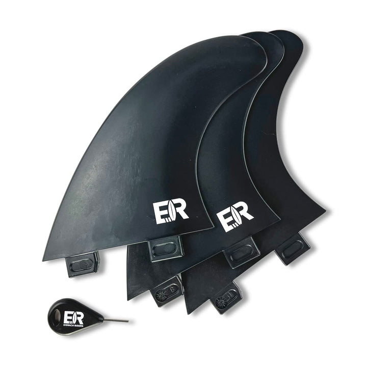 Eisbach Riders Bio-Based Surfboard FCS Thruster Fin Set mit Fin Key (Grösse G5 Medium) - Made in Ger