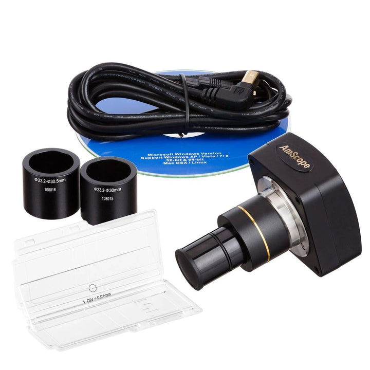 AmScope SM-4T-80S-M Trinokulares Stereomikroskop mit 80-LED-Licht und 1.3 MP USB-Digitalkamera, 7X-4